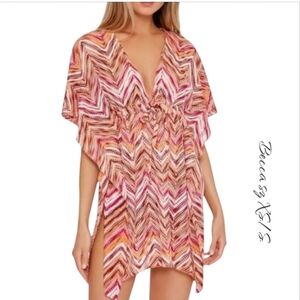 NWT BECCA by Rebecca Virtue Sea Level Crochet Tunic Swim Coverup S/XS